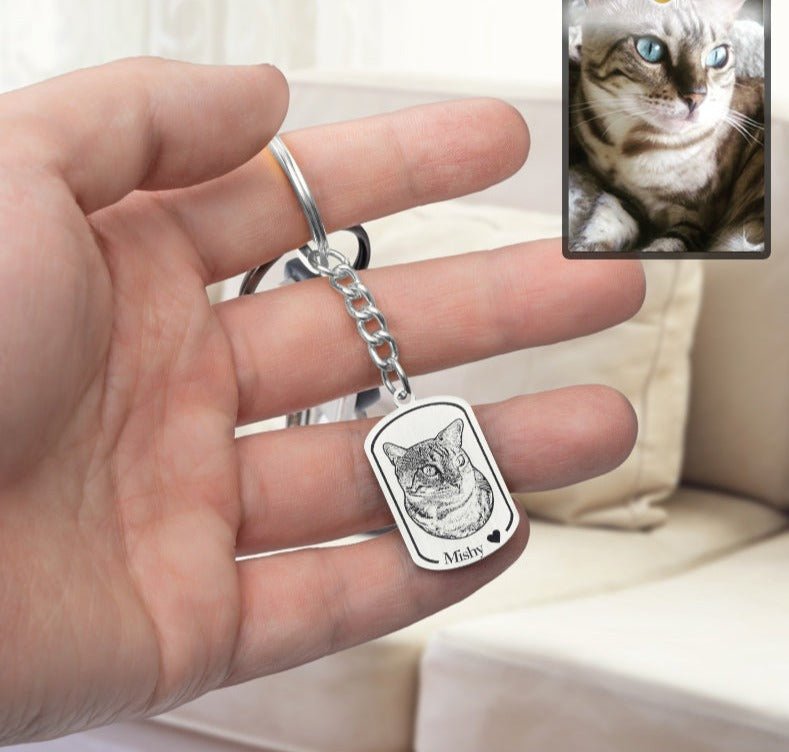 Medailón na kľúče so siluetou mačky