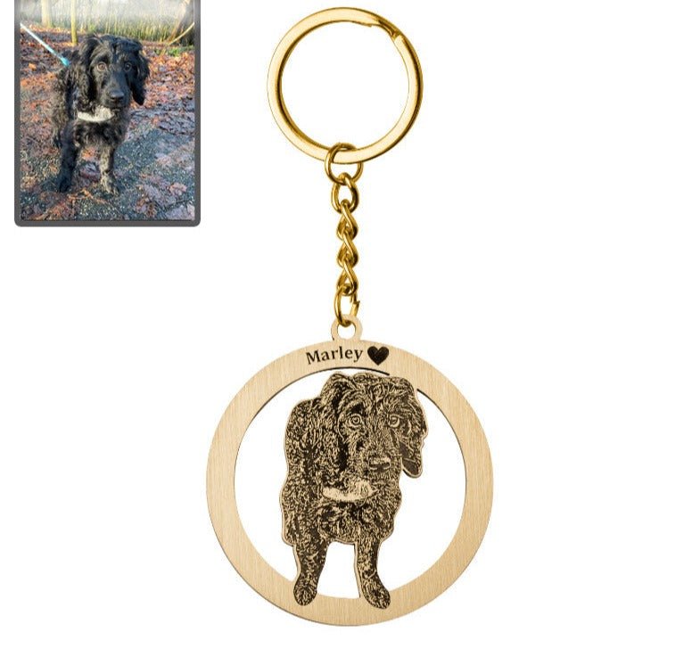 Porte-clés Silhouette de chien cercle